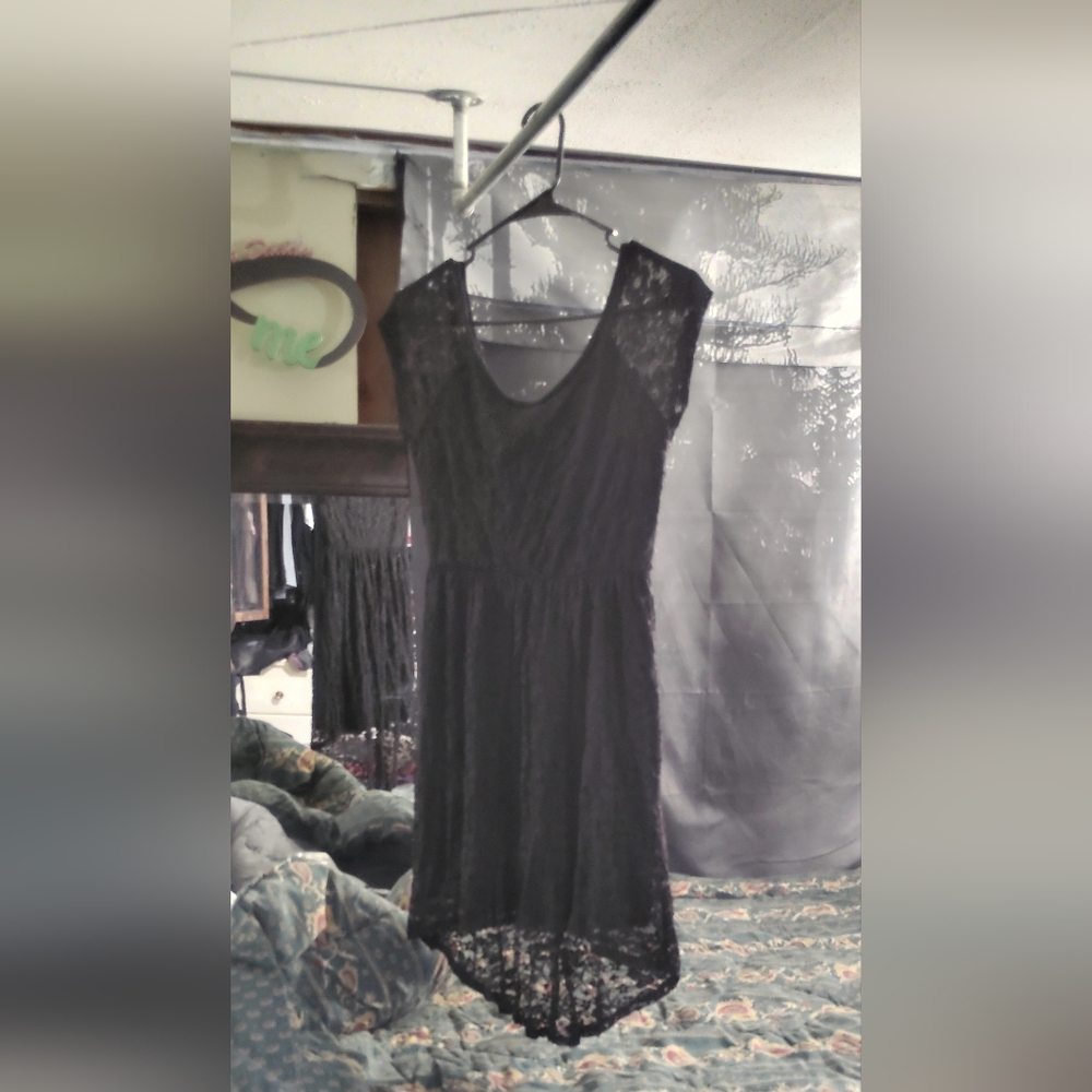 One Clothing Black High Low Lace Dress